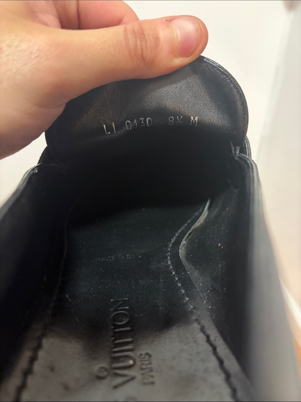 Louis Vuitton Black Leather Men’s Slip-On Loafers - Picture 7 of 7